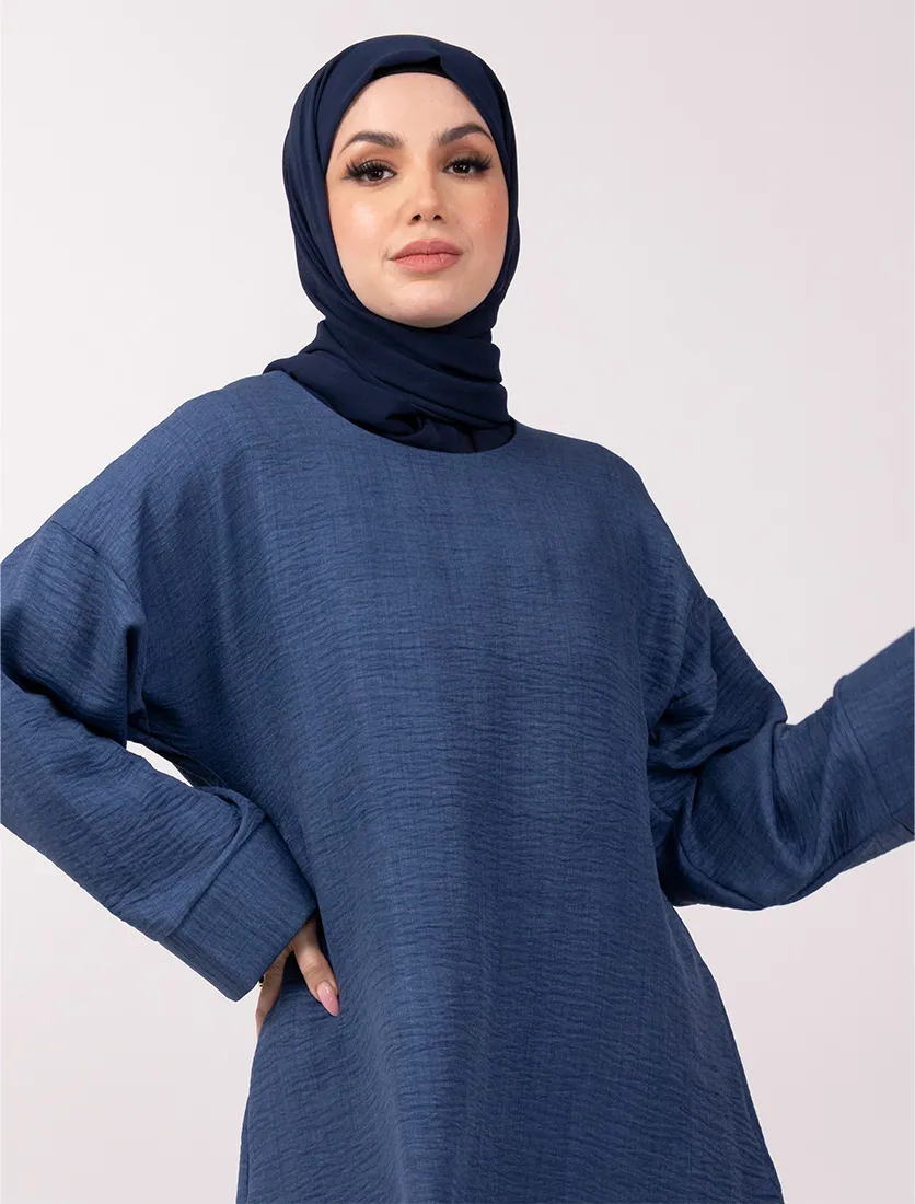 Navy Crêpey Co Ord Set